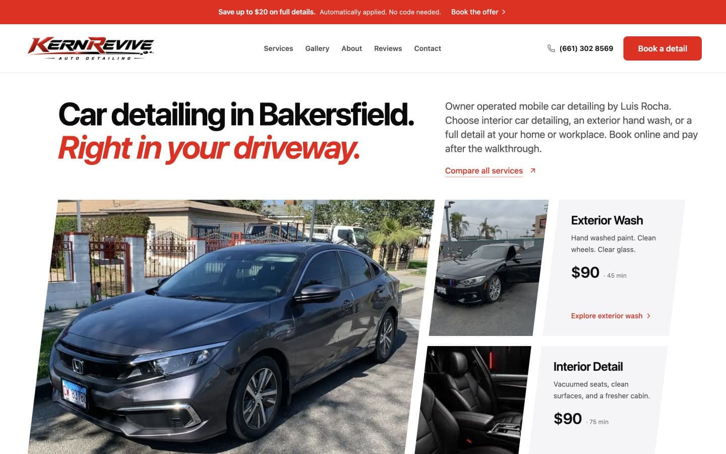 Kern Revive Detailing website