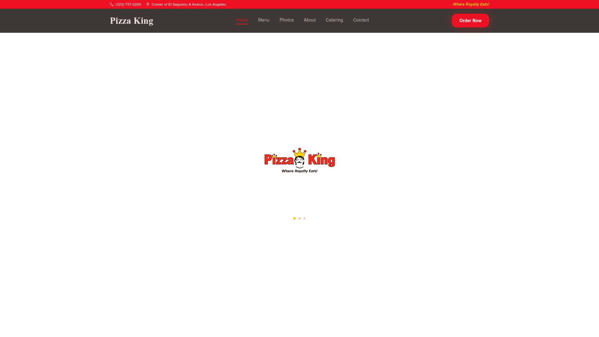 Website preview: Pizza King — Restaurant