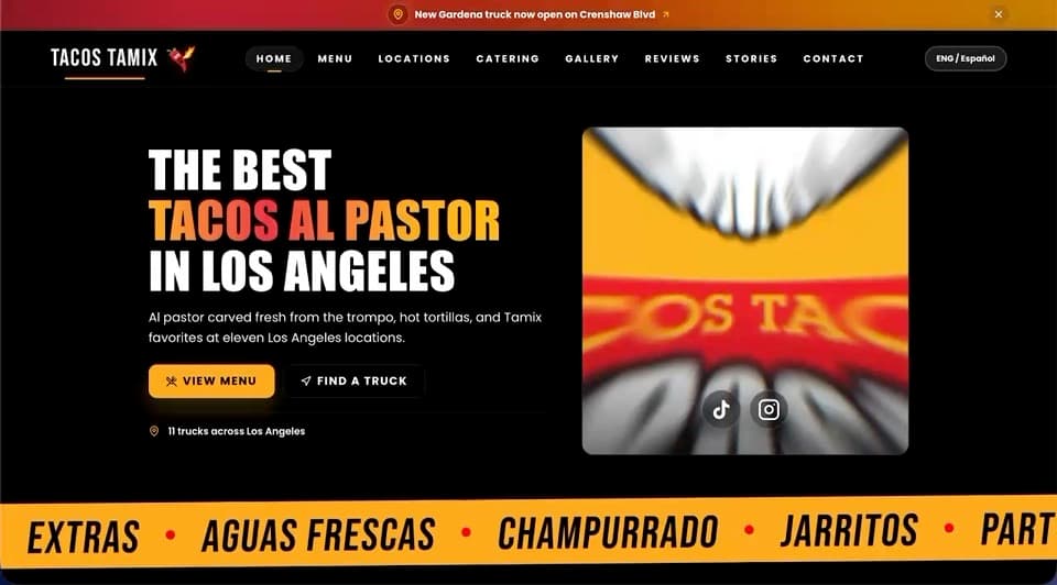 Tacos Tamix website